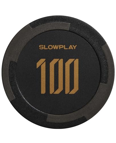 SLOWPLAY Godel Ton-Pokerchips, 14 Gramm Schwerer Tonverbundstoff, 40mm große Chips in Großpackung, 50er-Pack mit einem Wert von 100 von SLOWPLAY