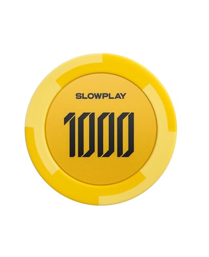 SLOWPLAY Godel Ton-Pokerchips, 14 Gramm Schwerer Tonverbundstoff, 40mm große Chips in Großpackung, 50er-Pack mit einem Wert von 1000 von SLOWPLAY