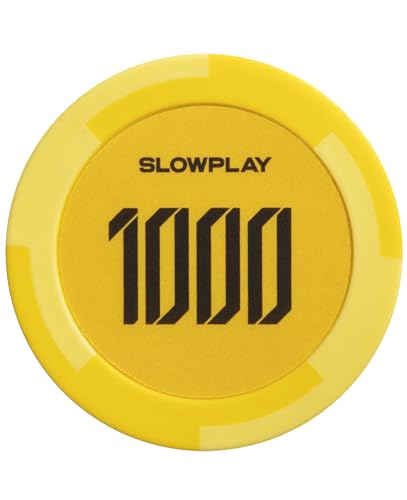 SLOWPLAY Godel Ton-Pokerchips, 14 Gramm Schwerer Tonverbundstoff, 40mm große Chips in Großpackung, 50er-Pack mit einem Wert von 1000 von SLOWPLAY