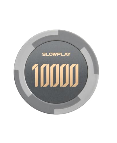 SLOWPLAY Godel Ton-Pokerchips, 14 Gramm Schwerer Tonverbundstoff, 40mm große Chips in Großpackung, 50er-Pack mit einem Wert von 10000 von SLOWPLAY