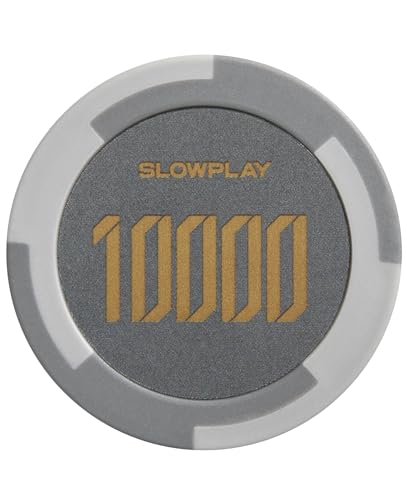 SLOWPLAY Godel Ton-Pokerchips, 14 Gramm Schwerer Tonverbundstoff, 40mm große Chips in Großpackung, 50er-Pack mit einem Wert von 10000 von SLOWPLAY