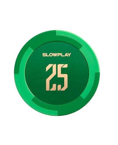 SLOWPLAY Godel Ton-Pokerchips, 14 Gramm Schwerer Tonverbundstoff, 40mm große Chips in Großpackung, 50er-Pack mit einem Wert von 25 von SLOWPLAY