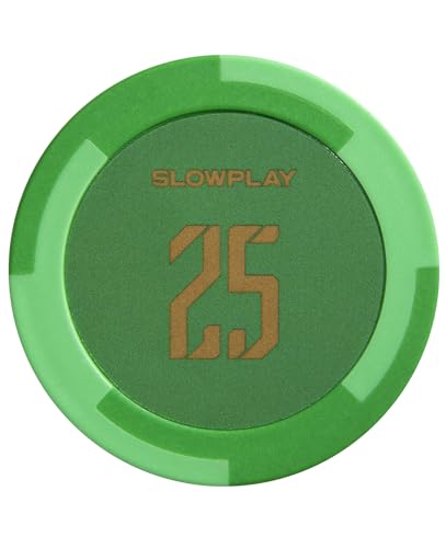 SLOWPLAY Godel Ton-Pokerchips, 14 Gramm Schwerer Tonverbundstoff, 40mm große Chips in Großpackung, 50er-Pack mit einem Wert von 25 von SLOWPLAY