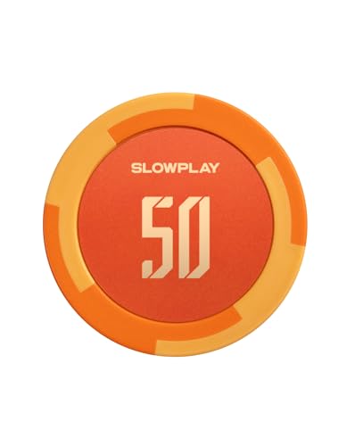 SLOWPLAY Godel Ton-Pokerchips, 14 Gramm Schwerer Tonverbundstoff, 40mm große Chips in Großpackung, 50er-Pack mit einem Wert von 50 von SLOWPLAY