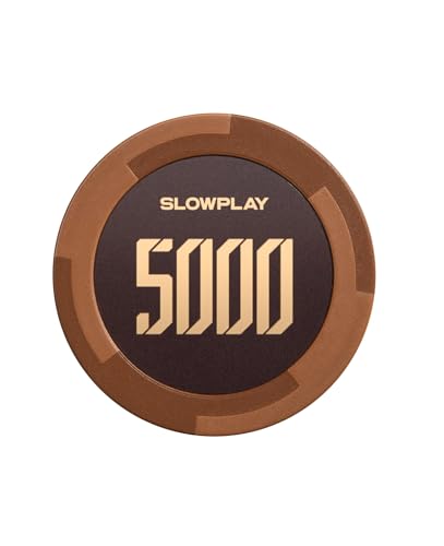 SLOWPLAY Godel Ton-Pokerchips, 14 Gramm Schwerer Tonverbundstoff, 40mm große Chips in Großpackung, 50er-Pack mit einem Wert von 5000 von SLOWPLAY