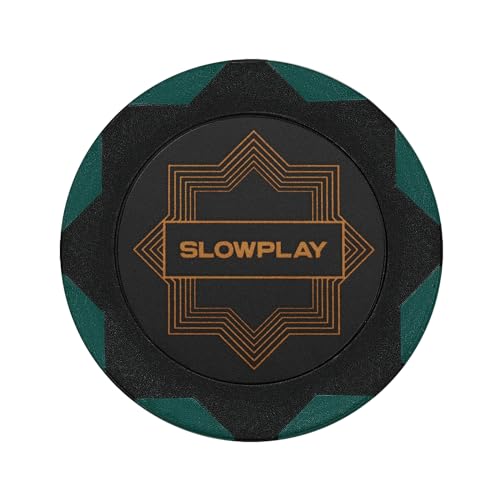 SLOWPLAY Nash Pokerchips aus Ton, 50 Clay Poker Chips Metallkern 14g| Poker Texas Hold'em Chips ohne Nennwert | Erstklassiger Verarbeitung und elegantem Design (Grün Farbe) von SLOWPLAY