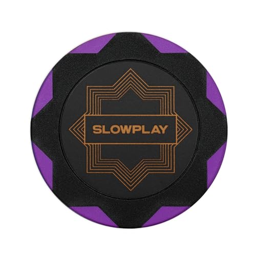 SLOWPLAY Nash Pokerchips aus Ton, 50 Clay Poker Chips Metallkern 14g| Poker Texas Hold'em Chips ohne Nennwert | Erstklassiger Verarbeitung und elegantem Design (Violett Farbe) von SLOWPLAY