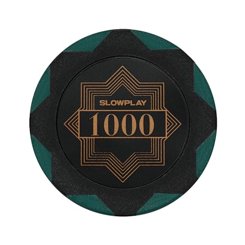 SLOWPLAY Nash Pokerchips aus Ton, 50 Clay Poker Chips Metallkern 14g| für Poker Texas Hold`em | Jetons Casino mit Erstklassiger Verarbeitung und elegantem Design (Wert 1000) von SLOWPLAY