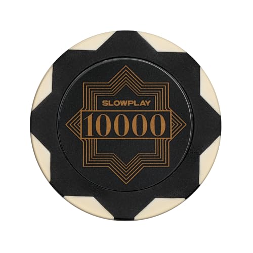 SLOWPLAY Nash Pokerchips aus Ton, 50 Clay Poker Chips Metallkern 14g| für Poker Texas Hold`em | Jetons Casino mit Erstklassiger Verarbeitung und elegantem Design (Wert 10000) von SLOWPLAY