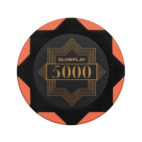 SLOWPLAY Nash Pokerchips aus Ton, 50 Clay Poker Chips Metallkern 14g| für Poker Texas Hold`em | Jetons Casino mit Erstklassiger Verarbeitung und elegantem Design (Wert 5000) von SLOWPLAY