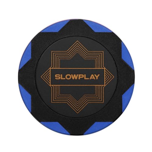 SLOWPLAY Nash Pokerchips aus Ton, 50 Clay Poker Chips Metallkern 14g| Poker Texas Hold'em Chips ohne Nennwert | Erstklassiger Verarbeitung und elegantem Design (Blaue Farbe) von SLOWPLAY