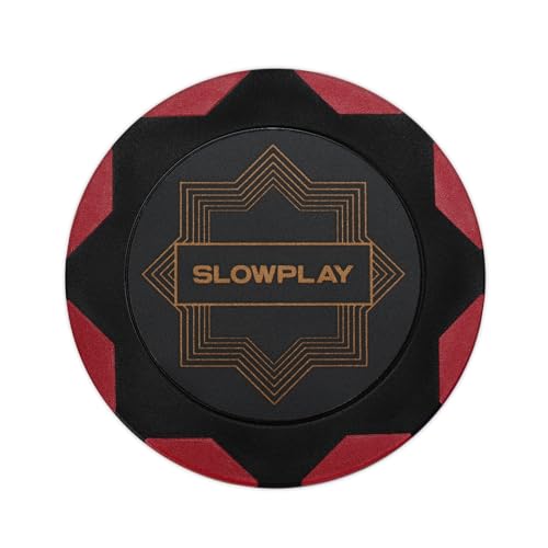 SLOWPLAY Nash Pokerchips aus Ton, 50 Clay Poker Chips Metallkern 14g| Poker Texas Hold'em Chips ohne Nennwert | Erstklassiger Verarbeitung und elegantem Design (Rote Farbe) von SLOWPLAY