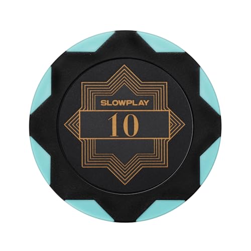 SLOWPLAY Nash Pokerchips aus Ton, 50 Clay Poker Chips Metallkern 14g| für Poker Texas Hold`em | Jetons Casino mit Erstklassiger Verarbeitung und elegantem Design (Wert 10) von SLOWPLAY