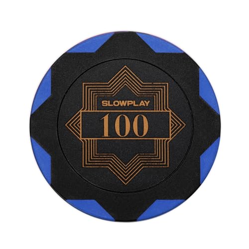 SLOWPLAY Nash Pokerchips aus Ton, 50 Clay Poker Chips Metallkern 14g| für Poker Texas Hold`em | Jetons Casino mit Erstklassiger Verarbeitung und elegantem Design (Wert 100) von SLOWPLAY