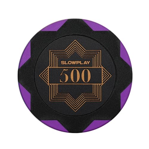 SLOWPLAY Nash Pokerchips aus Ton, 50 Clay Poker Chips Metallkern 14g| für Poker Texas Hold`em | Jetons Casino mit Erstklassiger Verarbeitung und elegantem Design (Wert 500) von SLOWPLAY