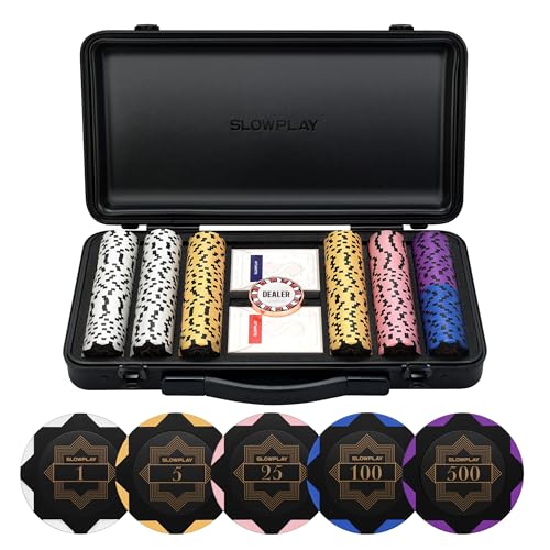 SLOWPLAY Nash 14 Gram Poker Chips d'argile pour Texas Hold'em, 300 PIÈCES numérotés puces von SLOWPLAY