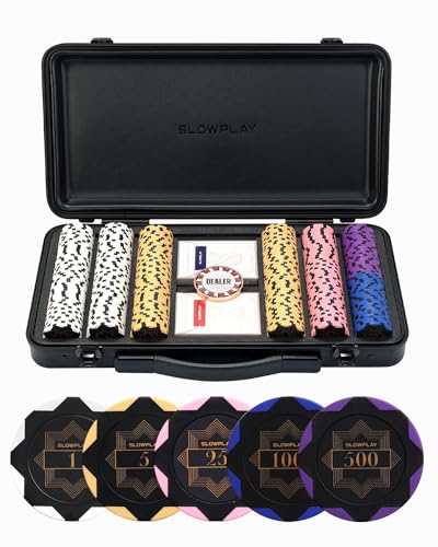 SLOWPLAY Nash 14 Gram Poker Chips d'argile pour Texas Hold'em, 300 PIÈCES numérotés puces von SLOWPLAY