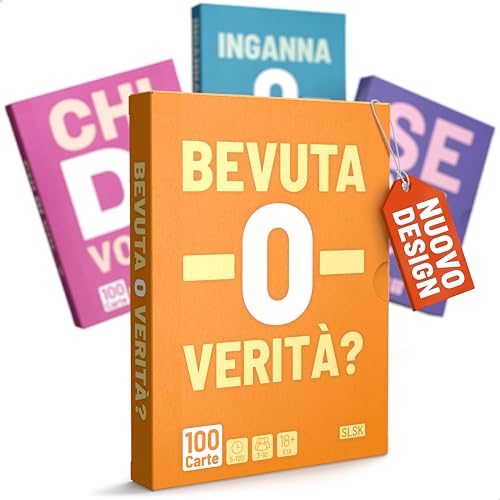 SLSK Games Bevuta o verità? - Il gioco alcolico Unico - Gioco di alcolici Con 100 Carte - gioco di alcolici - gioco di Carte - giochi di partito per adulti - 18+ von SLSK Games