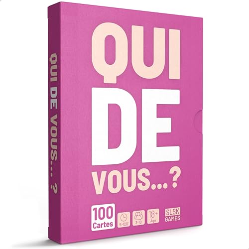 SLSK Games Qui de Vous… ? - Le jeu de boisson amusant - Jeu à boire Avec 100 Cartes - Jeu de boisson - Jeu de Cartes - Jeu de fête Pour adultes - dès 18 ans von SLSK Games