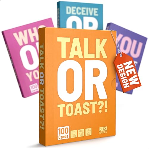 SLSK Games Talk or Toast!? - The Unique Drinking Game - Drinking Game with 100 Cards - Drinking Game - Card Game - Party Game for Adults - from 18 Years Old von SLSK Games