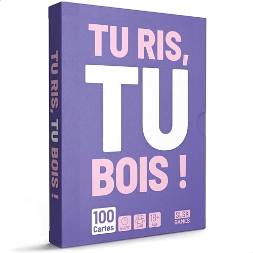 SLSK Games Tu RIS, tu Bois ! - Le jeu à boire le Plus drôle - Jeu à boire Avec 100 Cartes - Jeu de boisson - Jeu de Cartes - Jeu de fête Pour adultes - dès 18 ans von SLSK Games