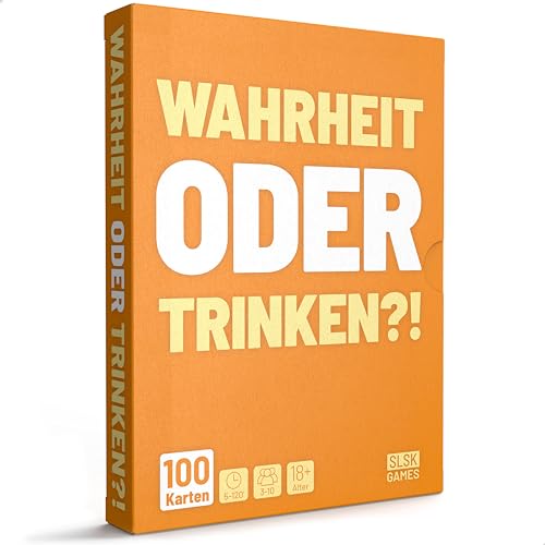 SLSK Games Wahrheit oder Trinken® - Sicher, DASS Ihr euch wirklich kennt?! - Trinkspiel mit 100 Karten - Saufspiel - Kartenspiel - Partyspiele für Erwachsene - ab 18 - deutsche Version von SLSK Games