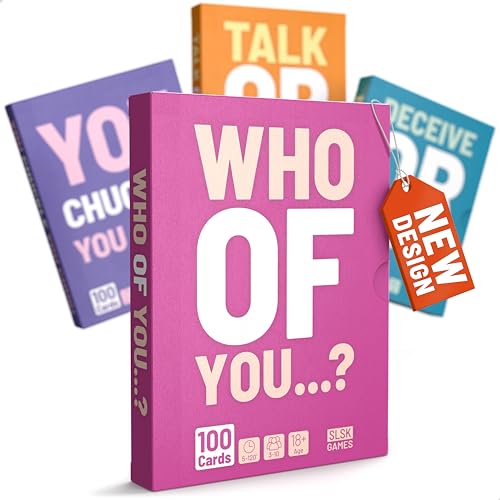 SLSK Games Who of You ...? - The Fun Drinking Game - Drinking Game with 100 Cards - Drinking Game - Card Game - Party Game for Adults - from 18 Years Old von SLSK Games