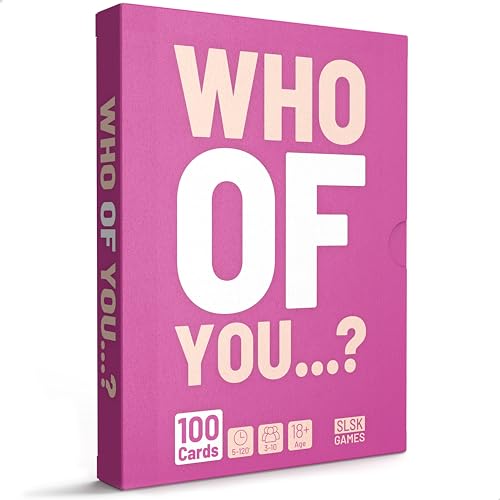 SLSK Games Who of You ...? - The Fun Drinking Game - Drinking Game with 100 Cards - Drinking Game - Card Game - Party Game for Adults - from 18 Years Old von SLSK Games