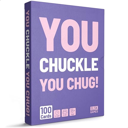 SLSK Games You Chuckle, You Chug! - The Funniest Drinking Game - Drinking Game with 100 Cards - Drinking Game - Card Game - Party Game for Adults - from 18 Years Old von SLSK Games