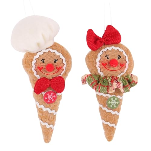 SLXLYH 2-teiliges Weihnachtsfiguren-Set mit Lebkuchenfiguren, für Mann, Jungen, Mädchen, Plüschpuppen, handgefertigt, gefüllte Ornamente, Sammlerstück, Party-Dekorationen von SLXLYH