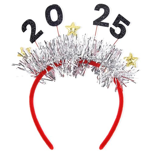 SLXLYH Haarreif für Erwachsene, Teenager, 2025, mit Pailletten, Buchstaben, Haarreif, Karneval, Party, Kopfschmuck, Weihnachtsfeier, Requisiten (schwarz) von SLXLYH