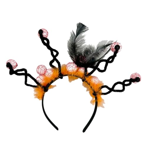 SLXLYH Haarreif mit Augäpfeln für Erwachsene und Kinder, dunkle Serie, Stirnband, Maskerade-Requisiten, Haarband, Urlaubsfeier, Haarschmuck (orange) von SLXLYH