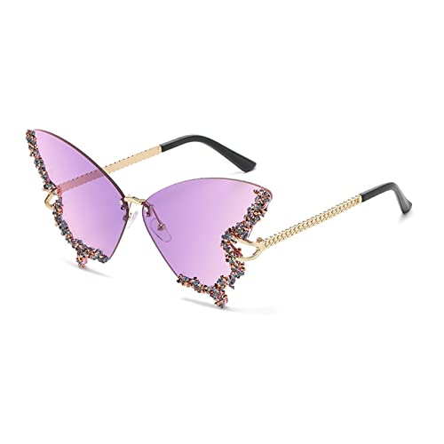 SLXLYH Schmetterling randlos kleines Gesicht Schmetterling Brille Strass Schmetterling von SLXLYH