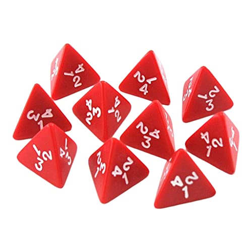 SM SunniMix 10er Pack Acryl D4 4-seitige polyedrische Würfel Rollenspiele für MTG Toys Requisiten Rot von SM SunniMix