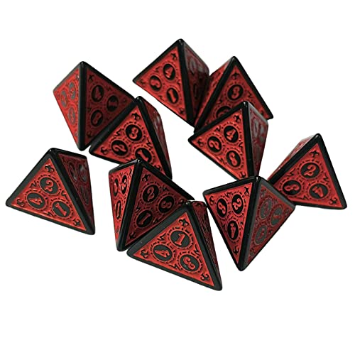 SM SunniMix 10 Stück 4-seitige Würfel, D4 polyedrische Würfel, Rot SM SunniMix 10 Stück 4-seitige Würfel, D4 polyedrische Würfel, Rot von SM SunniMix