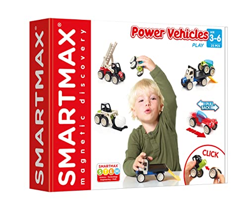 SMARTMAX - Power Vehicles, Magnetic Discovery Play Set, 25 pieces, 3+ Years, Mehrfarbig, Mehrfarbig von SMARTMAX