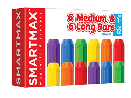 SmartMax - XT Set, 6 Medium & 6 Long Bars, Magnetic Discovery Extension Set, 12 pieces, 1+ Years von SMARTMAX