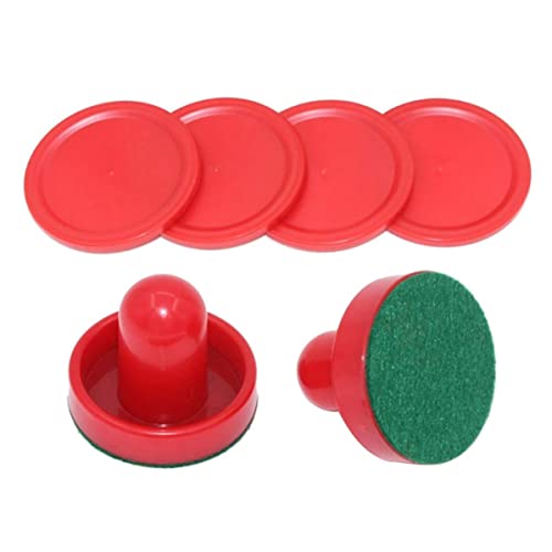 SMELEYOU Air Hockey Pucks Air Hockey Tisch Ersatz Set Ice Hockey Pushers Pucks Paddel Tischfamilie rot von SMELEYOU