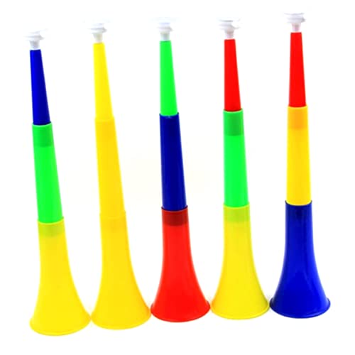 SMELEYOU 5pcs Horn Rauschhersteller Verstellbarer Soundspielzeug Plastikfußball Stadium Jubel Fan Trompete, zufällige Farbe von SMELEYOU