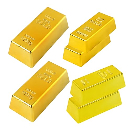 SMELEYOU Halloween Decor Gold Bullion 6PCS 3 Größe gefälschte Goldbars Nicht -Slip -Buchstaben Print Requent von SMELEYOU