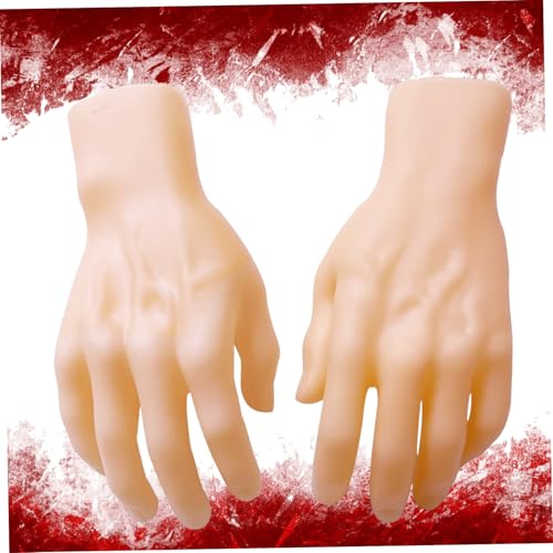 SMELEYOU Halloween gefälschter Hand Links und rechts gruselig Vinyl PVC gefälschte Hand Scary Realistic Hände blutige Leiche Teile für Spukhaus Requisiten Halloween Dekoration von SMELEYOU