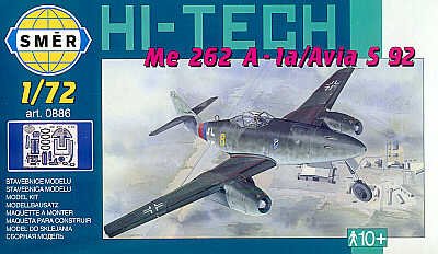 SMER HI-Tech - Me 262 A-1a / Avia S 92 + Ätzteile 1:72 Modell-Bausatz 0886 von SMER