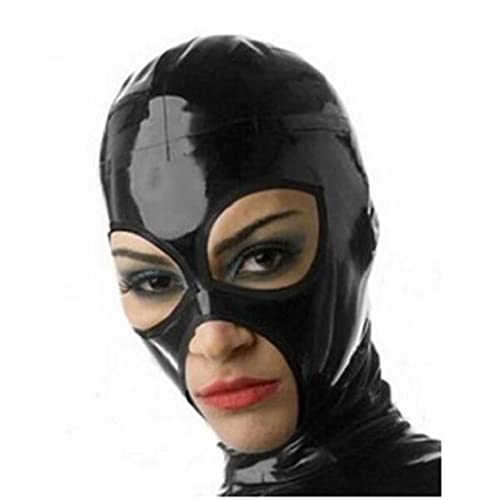 SMGZC Latex Kopfmaske Schwarz Gummi Haube Maskieren Latex Masken Kopfhaube Latex Maske Für Cosplay Party (L) von SMGZC