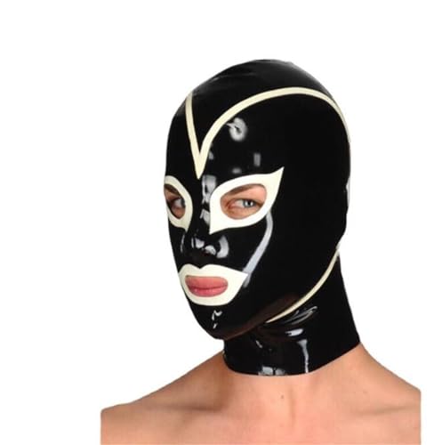 SMGZC Latex Maske,Schwarz Latex Kopfmaske Gummi Kopfhaube Bondage Latex Masken BDSM-maske Für Cosplay Party Halloween (S) von SMGZC
