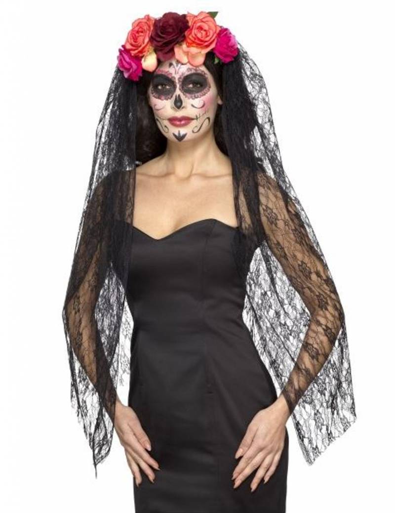 Dia de los Muertos Kopfschmuck für Damen bunt von SMIFFY'S