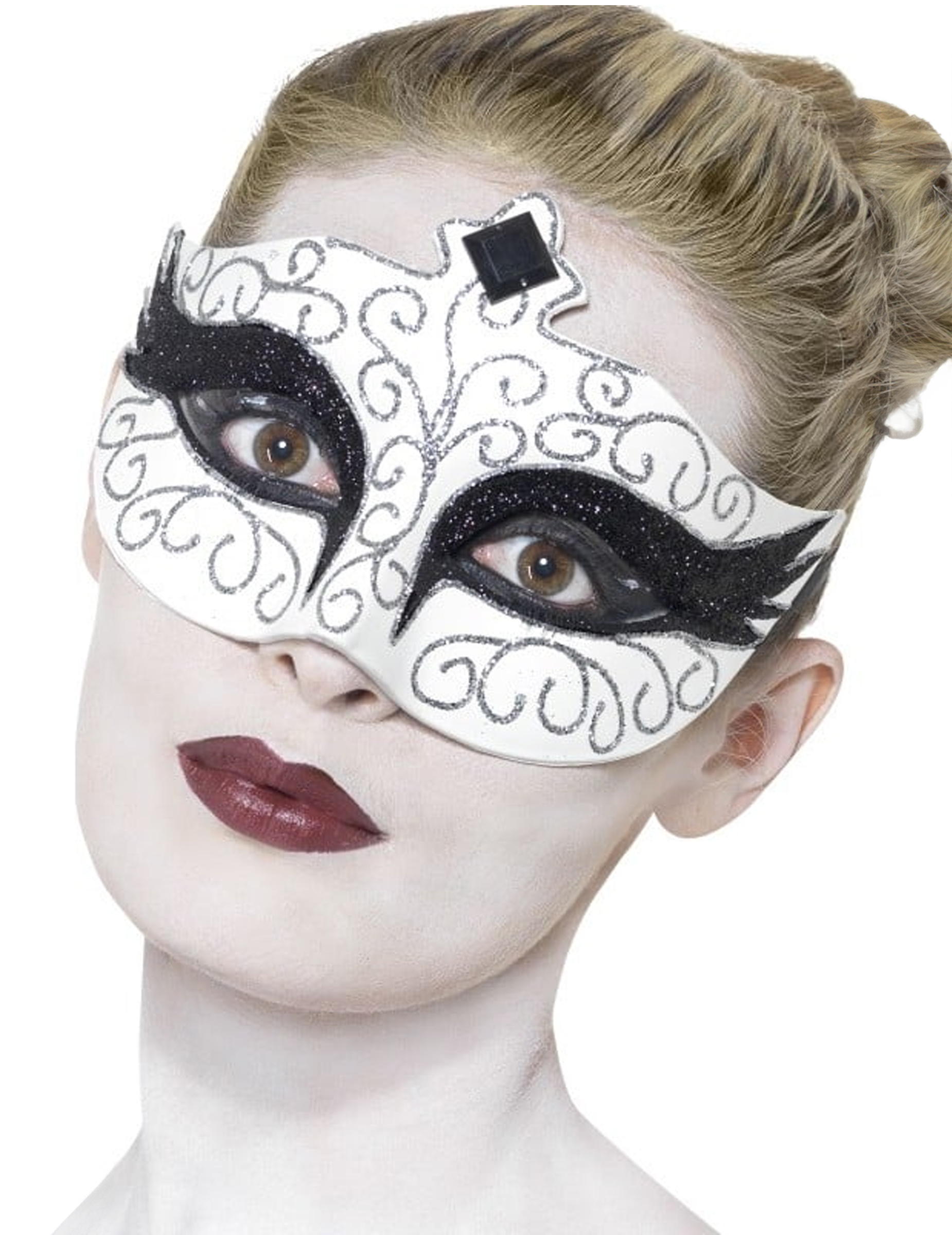 Gothic Schwan Augenmaske schwarz-weiss von SMIFFY'S