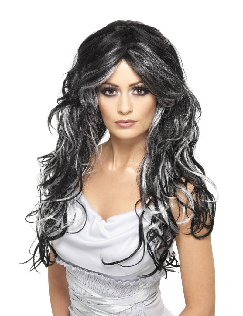 Gothic Vampir Braut Perücke schwarz-weiß Gothic Vampir Braut Perücke schwarz-weiß von SMIFFY'S