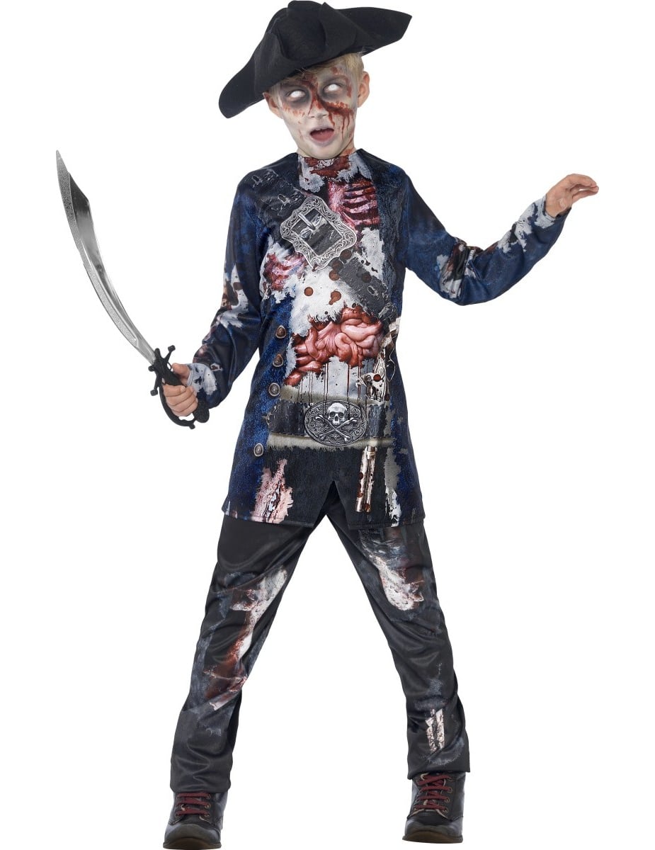 Gruseliger Zombie Pirat Halloween Kinderkostüm blau-bunt Gruseliger Zombie Pirat Halloween Kinderkostüm blau-bunt von RUBIES NL