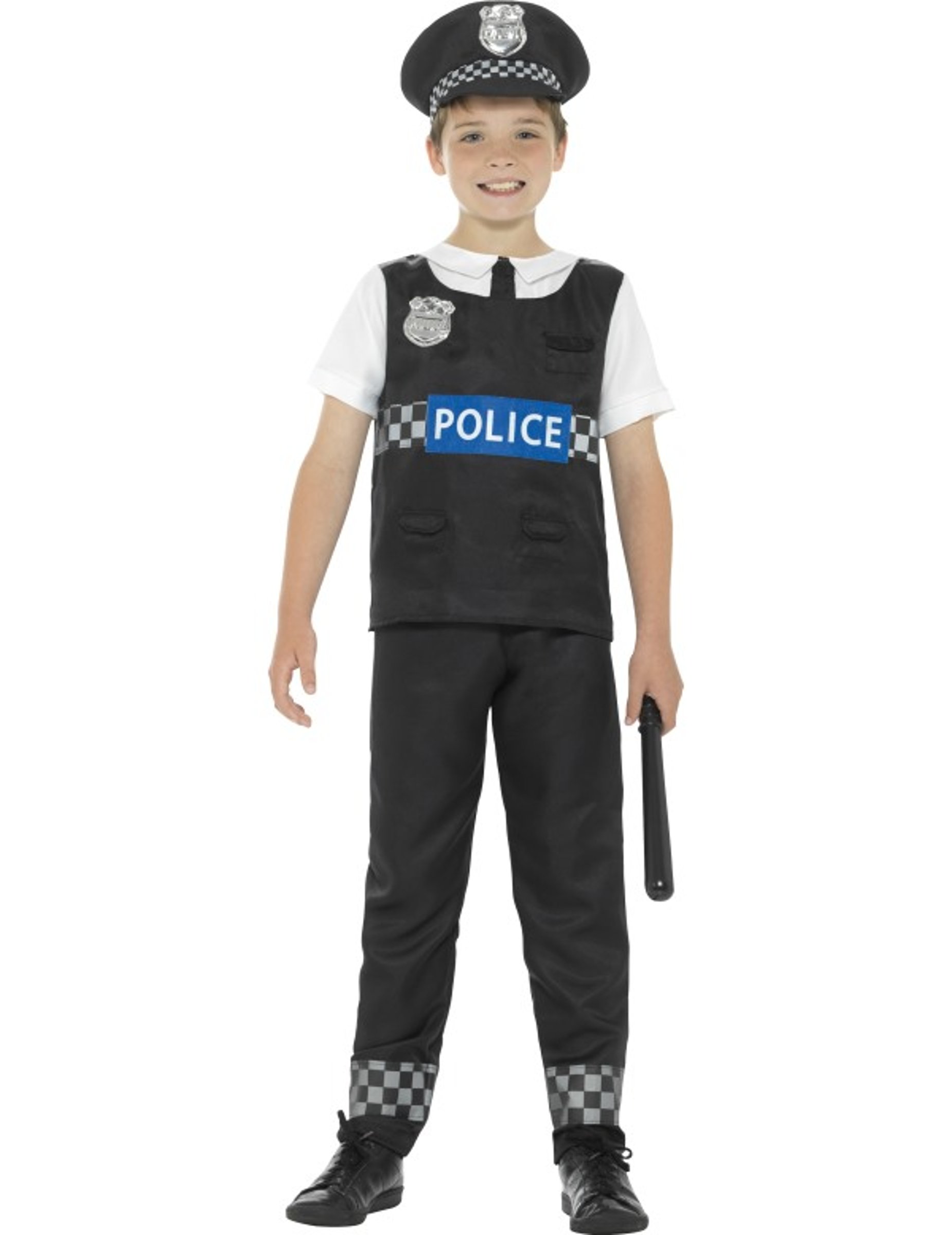 Polizist-Kinderkostüm schwarz/weiss Polizist-Kinderkostüm schwarz/weiss von SMIFFY'S