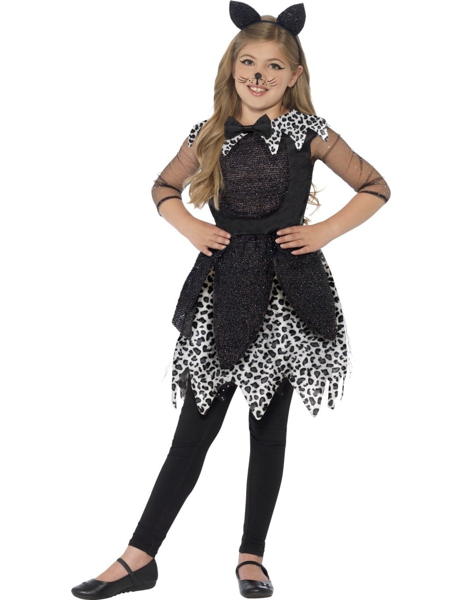 Süsser Leopard Kinderkostüm Katze schwarz-weiss Süsser Leopard Kinderkostüm Katze schwarz-weiss von RUBIES NL